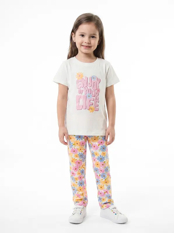 Kız Çocuk Yazlık Pijama Takım 2-7 Yaş 3782