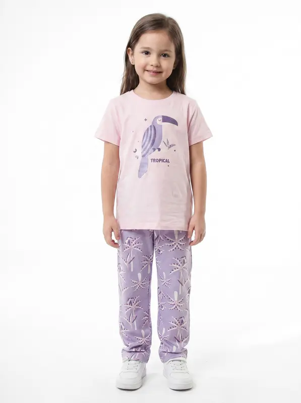 Kız Çocuk Yazlık Pijama Takım 2-7 Yaş 3811