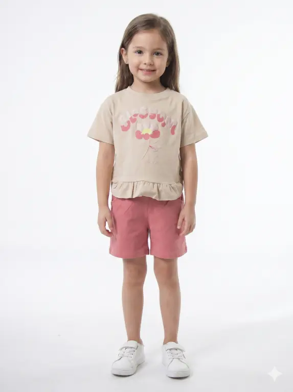Kız Çocuk Yazlık Pijama Takımı 4-8 Yaş 41023