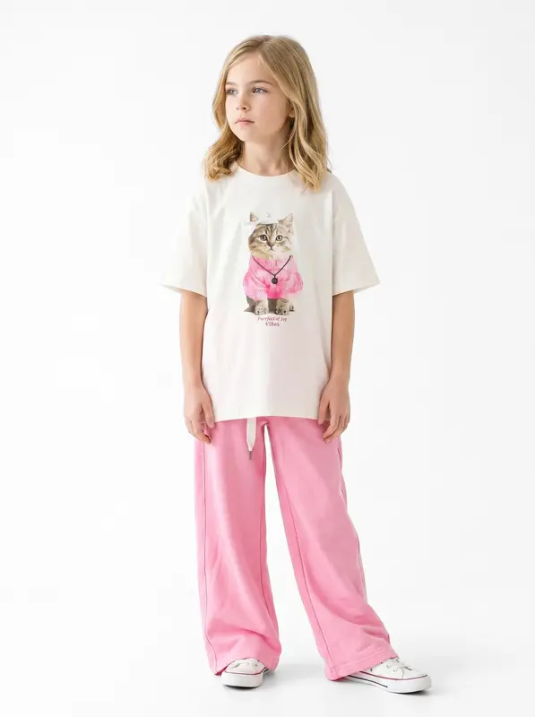 Kız Çocuk Yazlık Pijama Takım 8-14 Yaş 8629-8409