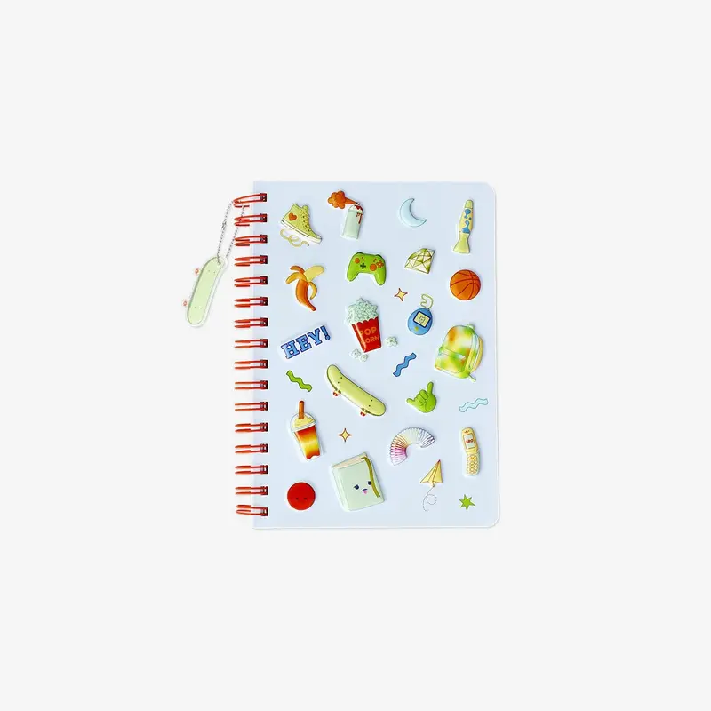 Kabartma Desenli Mavi A5 Defter