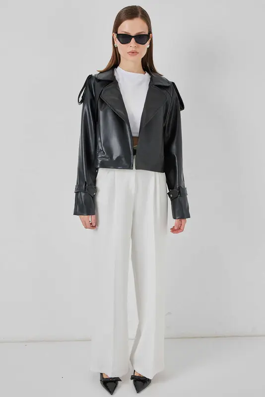 Kadın Oversize Deri Mont 1047