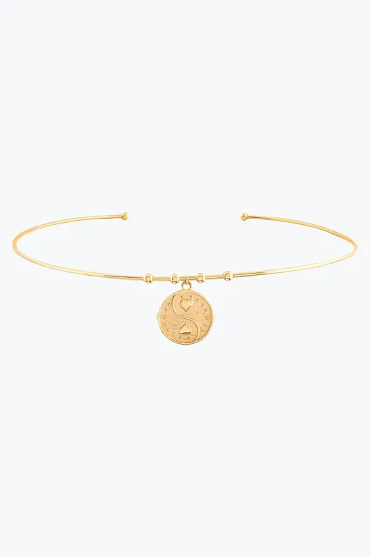 Kalpler Damga Uçlu Tel Choker