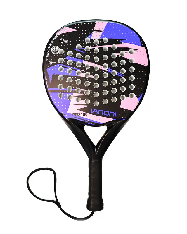Karbon Fiber Padel Raketi Mavi Pembe