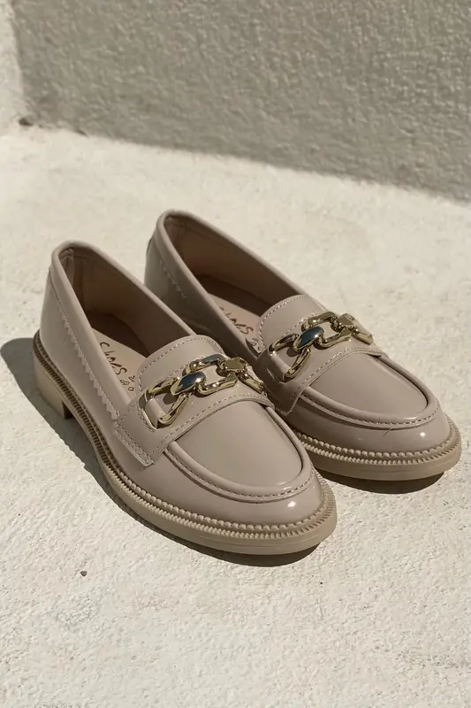 Kasto Bej Rugan Kadın Loafer