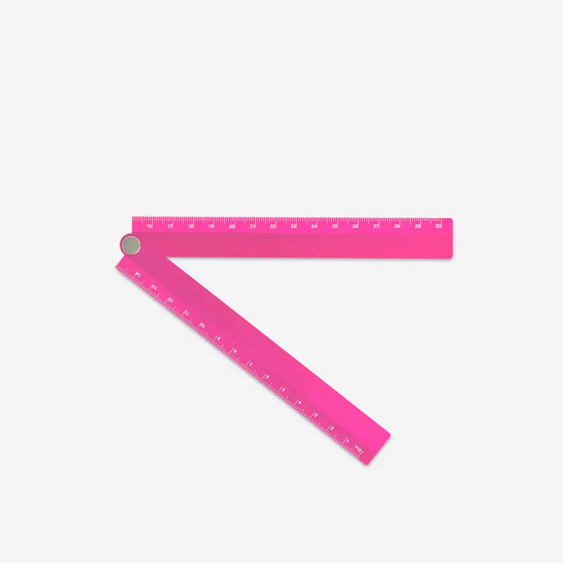 Katlanabilir Pembe Metal Cetvel