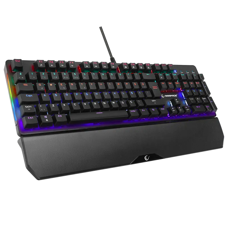 KB-R86 UMBRA - Kb-R86 Rainbow Blue Switch Mekanik Oyuncu Klavyesi-Siyah