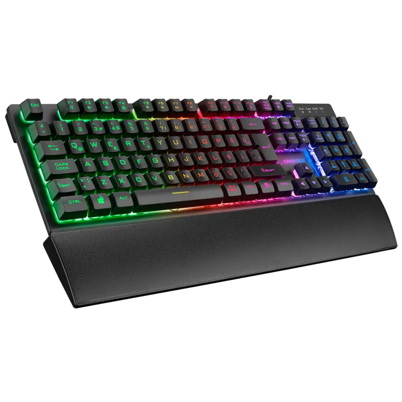 Kb-Rx77 Runner Usb Rainbow Q Bilek Destekli Gaming Klavye-Siyah