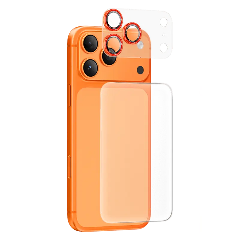 Keephone Apple iPhone 17 Pro Max Auralens Arka Film Ve Kamera Lens Koruyucu - Turuncu