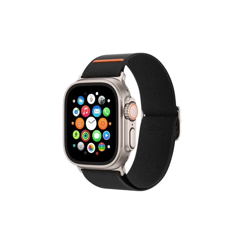 Keephone Apple Watch Ultra 2 49mm Navas Kumaş Kordon - Siyah