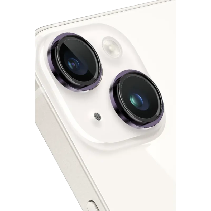 Keephone iPhone 14 Capital Alüminyum AR Kamera Lens Koruyucu - Mor