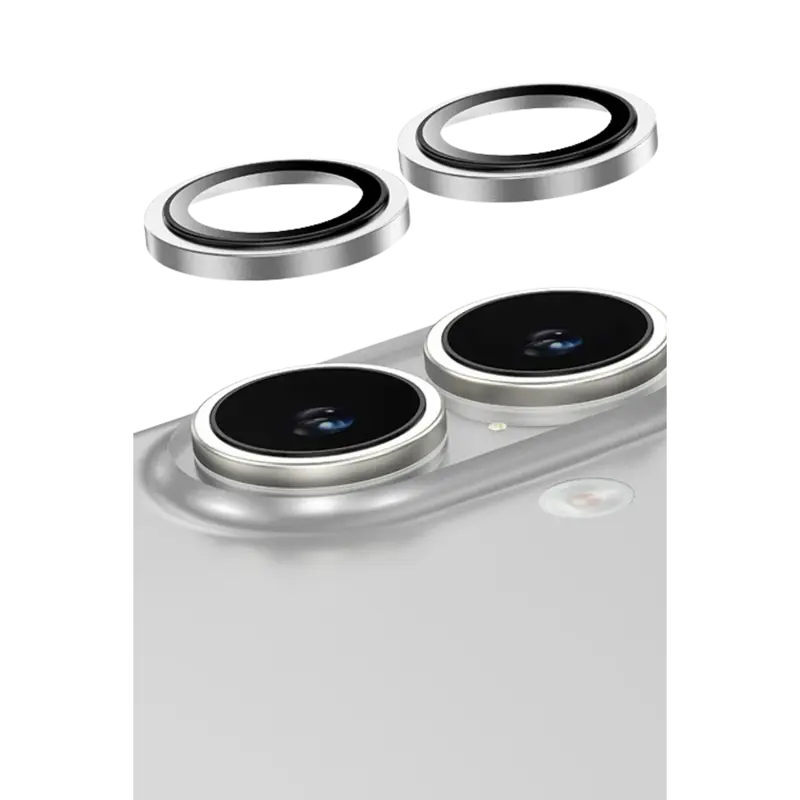 Keephone iPhone 16 Capital Alüminyum AR Kamera Lens Koruyucu - Gümüş