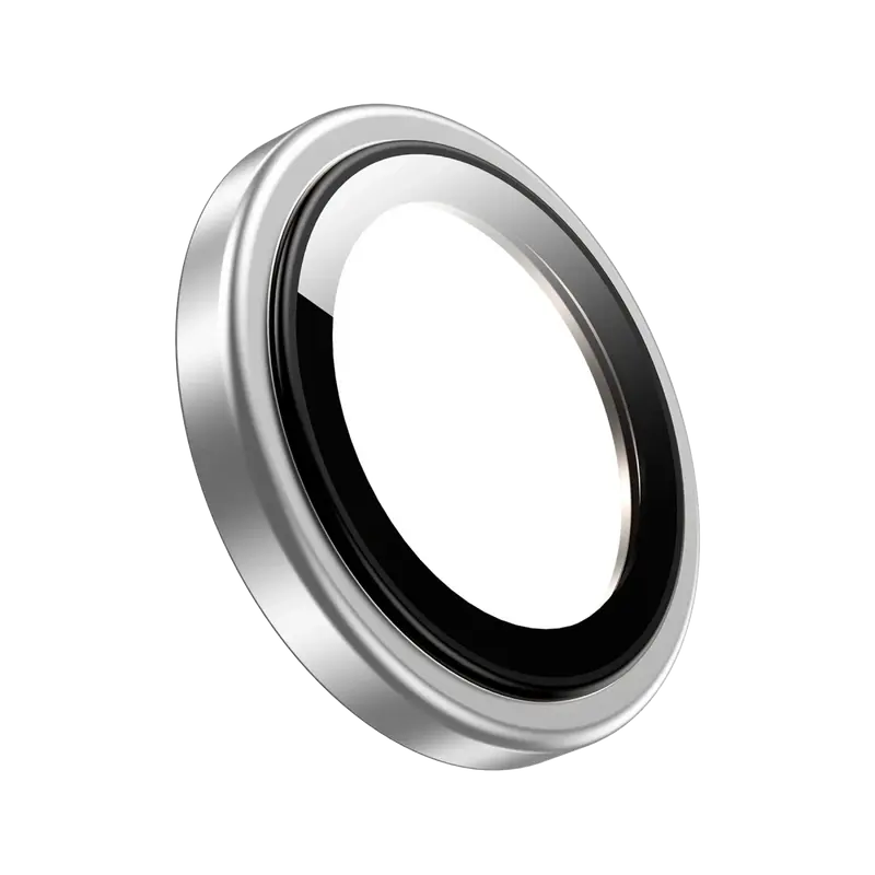 Keephone iPhone 16 Pro Max Silikon Metal Kamera Lens Koruyucu - Titanyum