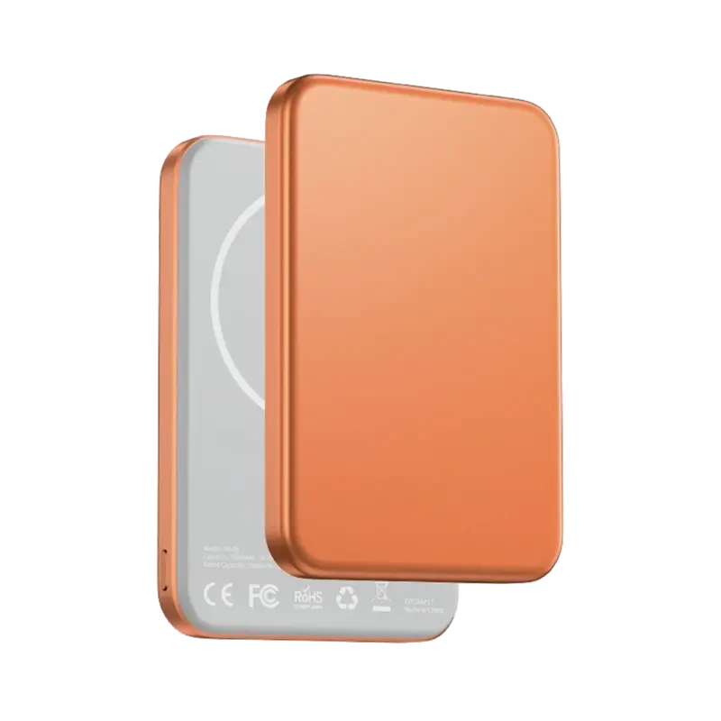 Keephone PB59 Glossey 5.000 mAh 20W Type-C ve 15W Kablosuz Şarj Destekli Magsafe Powerbank - Turuncu