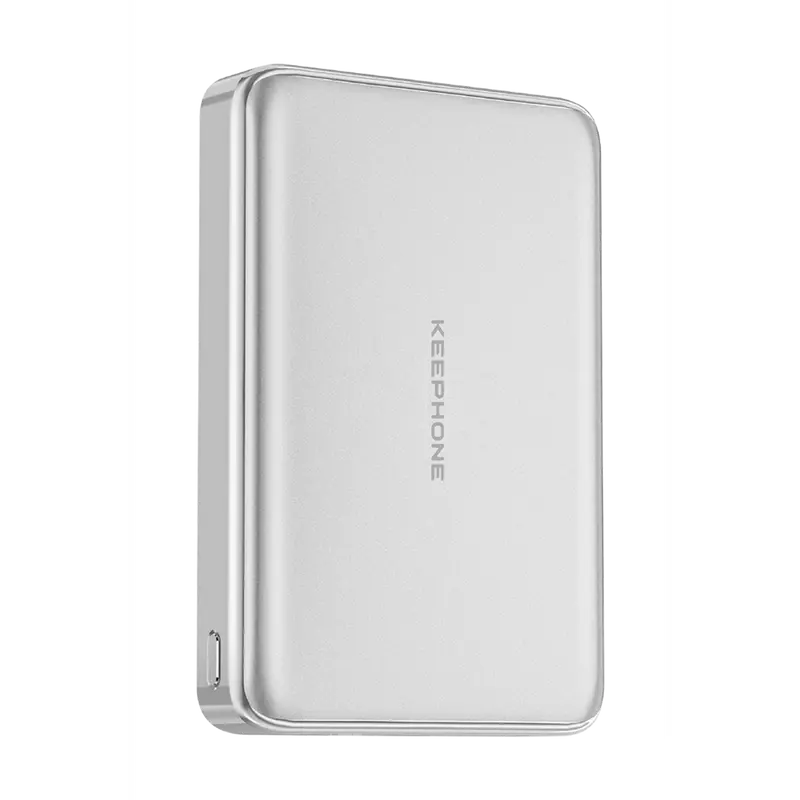 Keephone PB68 Shanks 10.000 mAh 25W Qi2 MagSafe ve Semi Solid Destekli Powerbank - Gümüş