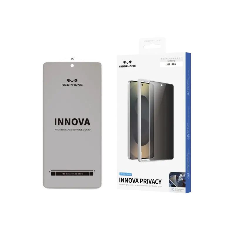 Keephone Samsung Galaxy S26 Ultra Innova Hayalet Cam Ekran Koruyucu - Siyah