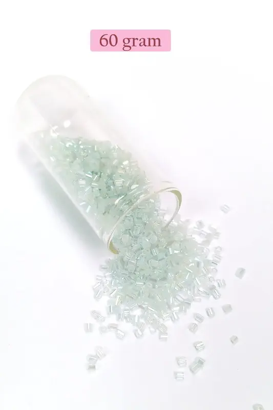 Kesme Cam Boncuk 2mm - 60 Gram - Şeffaf Beyaz - BNC368