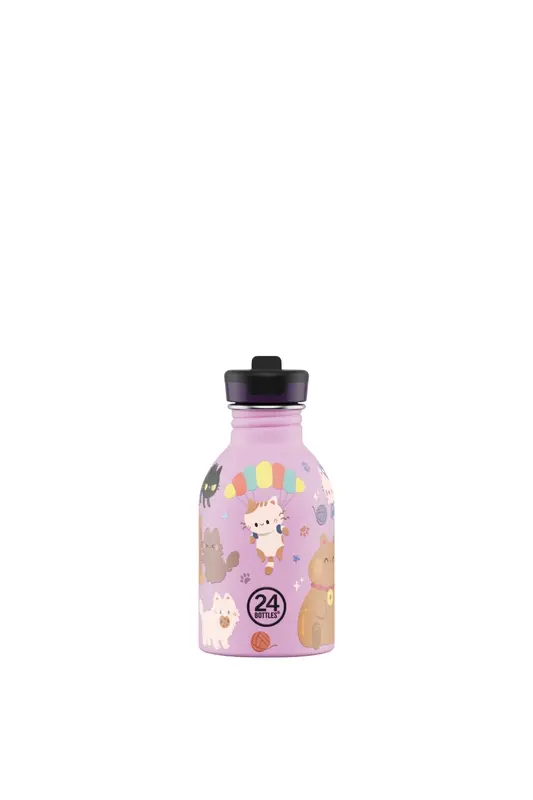Kids Bottle Meow Friends Pipetli Paslanmaz Çelik Çocuk Su Matarası 250 ml
