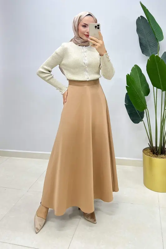 Kloş Etek Camel