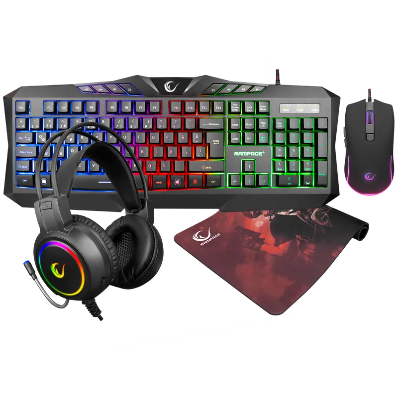 Km-404 Argenti Gaming Combo Q Klavye + Kulaklık + Mouse + Mousepad