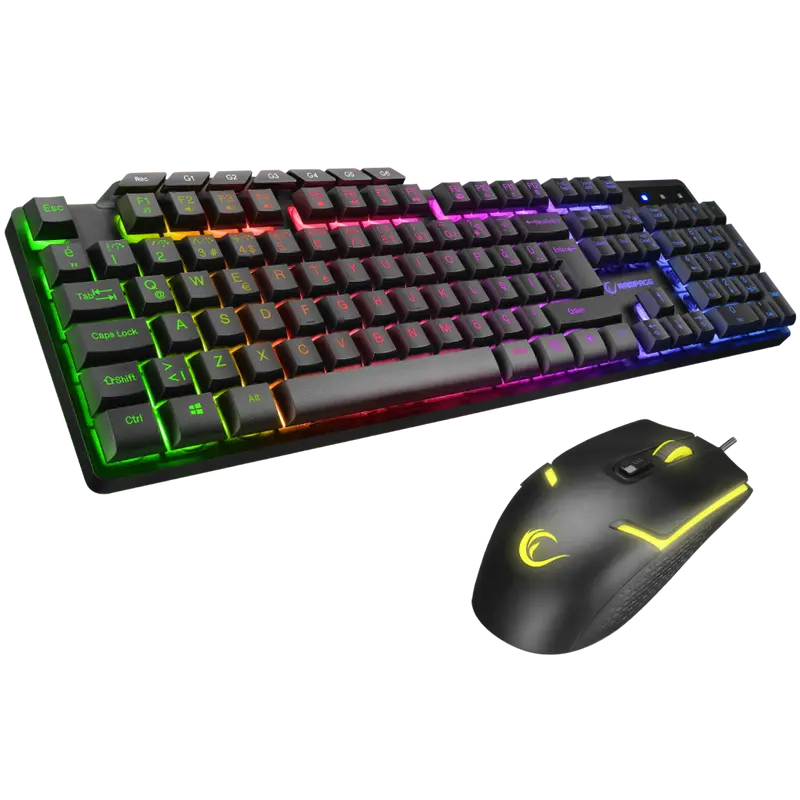 Km-9858 Jazzy Rainbow  Makro Tuşlu Oyuncu Klavye + 3600 Dpi Mouse Set-Siyah