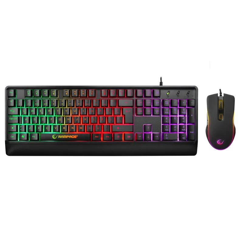 Km-99 Dobble Rainbow Backlight Klavye +7 Tuşlu 6400dpi Mouse Set