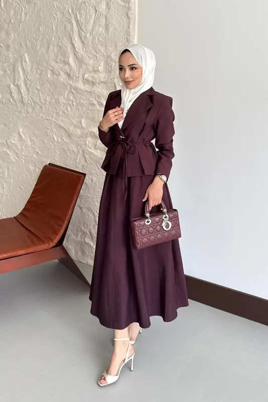 Lc Düğmeli Takım Bordo