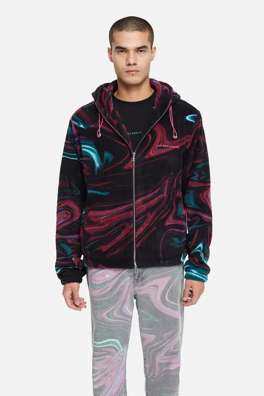 Les Benjamins Fermuarlı Kapüşonlu Polar Sweatshirt