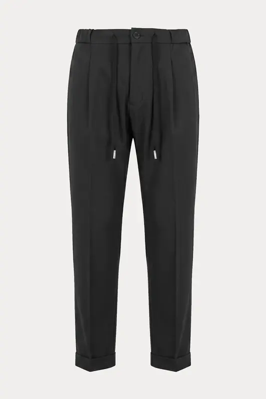 Les Hommes Beli Lastikli Duble Paça Tek Pileli Pantolon
