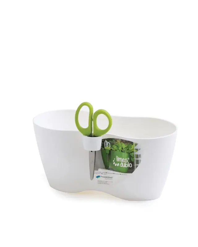 Limes Dublo Plastik Çiçek Saksısı Beyaz