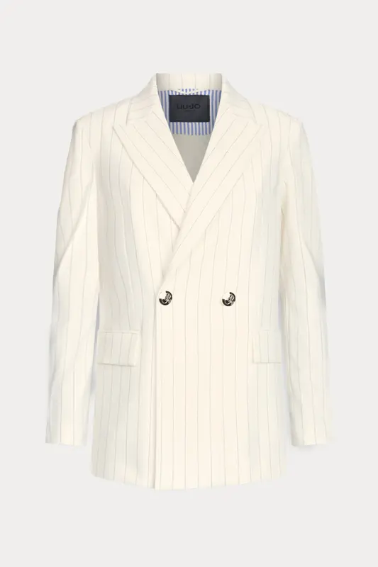 Liu Jo Çizgili Kruvaze Blazer Ceket