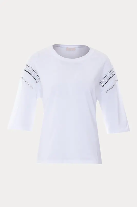 Liu Jo Comfort Fit Troklu Yuvarlak Yaka T-shirt