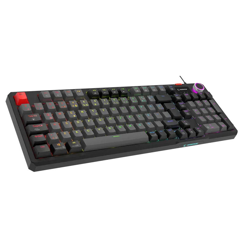 Loyal Red Switch Hot Swap Mekanik Oyuncu Klavyesi-Gri/Siyah