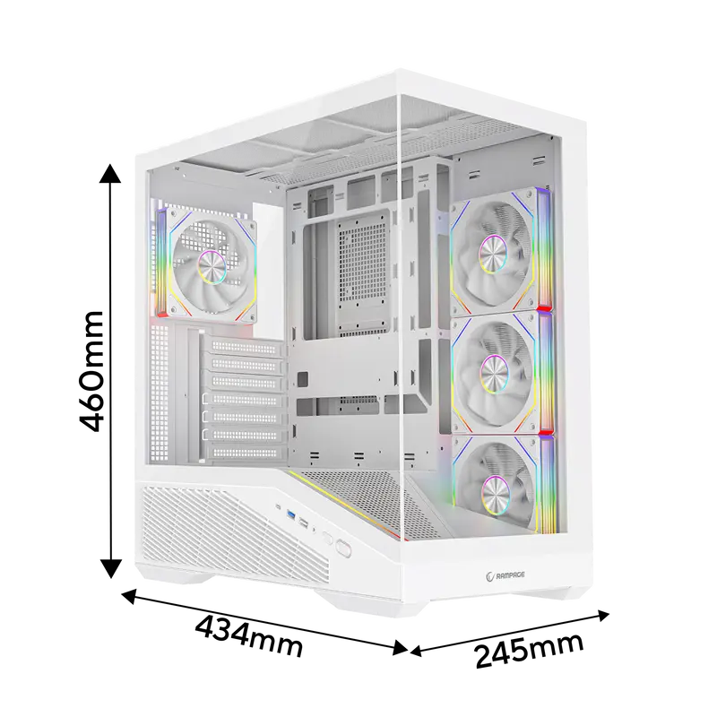 LUMID - 750W 80 Plus Bronze Beyaz 4*12cm ARGB Fan ATX Gaming Oyuncu Kasası