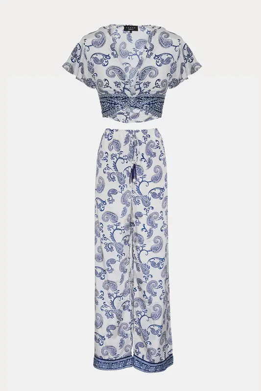 Lynne Relaxed Fit Etnik Desenli Bluz Pantolon Set