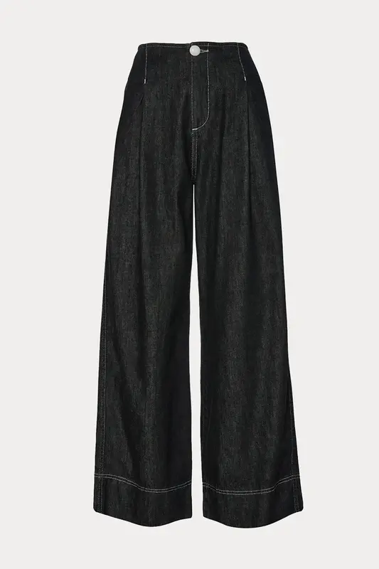 Lynne Straight Fit Geniş Paça Yandan Cepli Pantolon