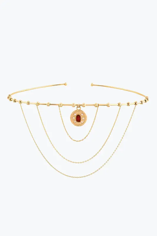 Madalyon Uç Modern Gotik Choker