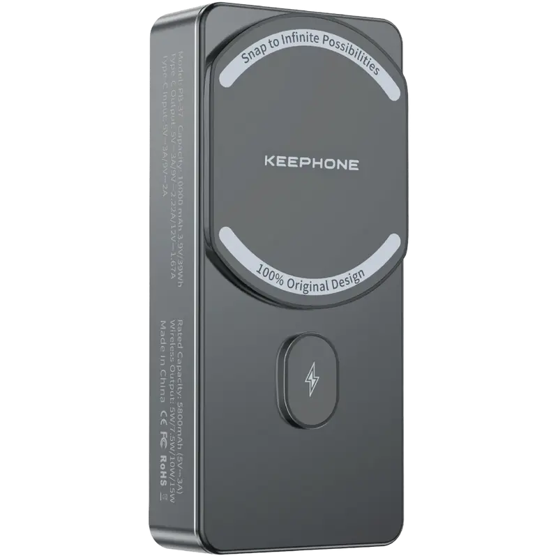 MagCube 10.000 mAh Type-C 20W PD Magsafe Destekli Powerbank - Koyu Gri
