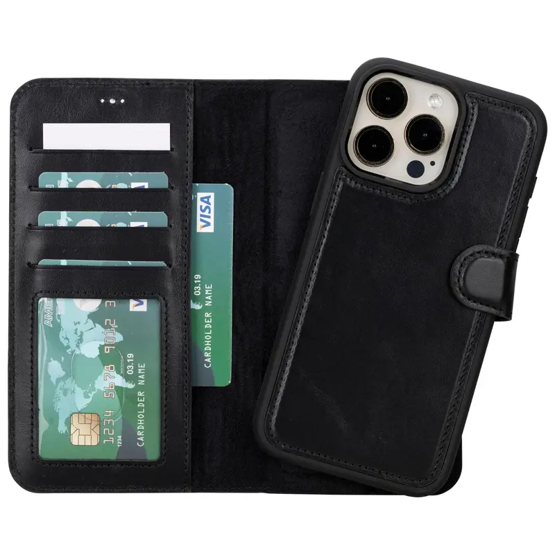 Magic iPhone 15 Detachable Leather Wallet Case
