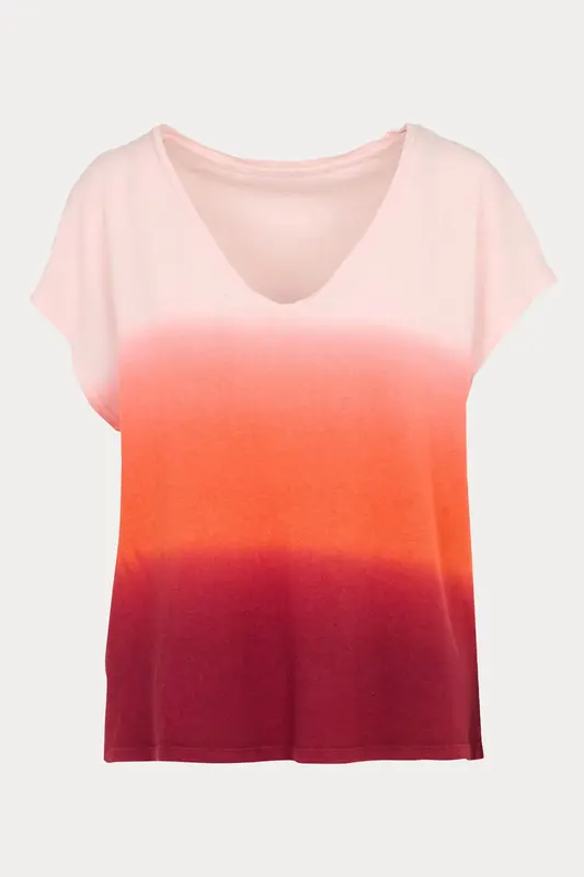 Majestic Regular Fit V Yaka Keten T-shirt