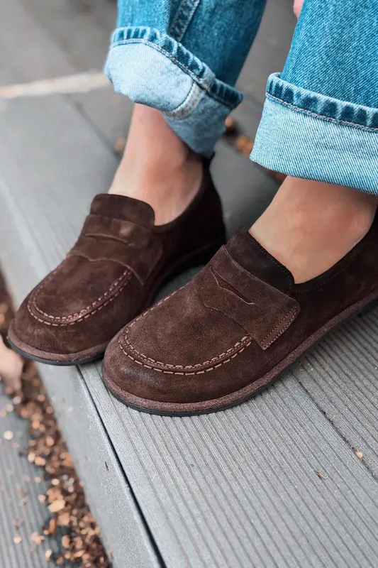 Marion Acı Kahve Hakiki Süet Kadın Loafer