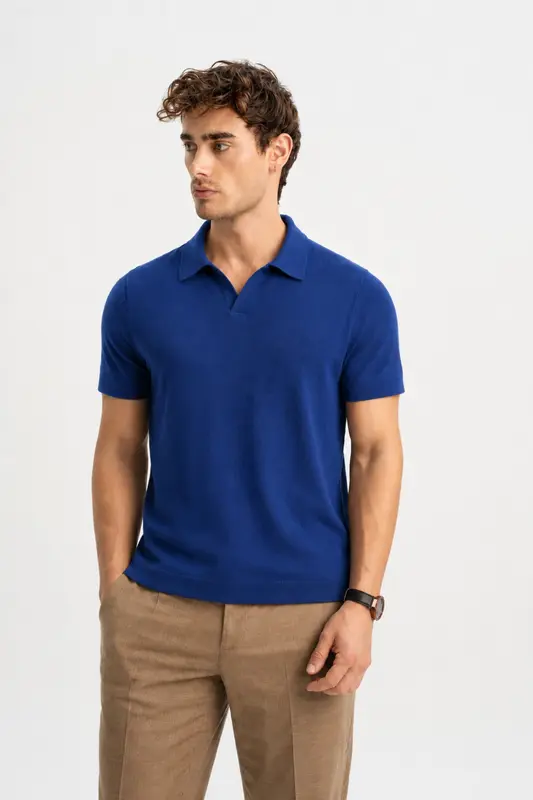 MARUFLAR Indigo Polo Yaka Triko