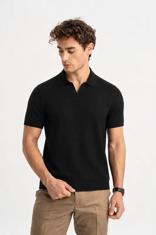 MARUFLAR Siyah Polo Yaka Triko