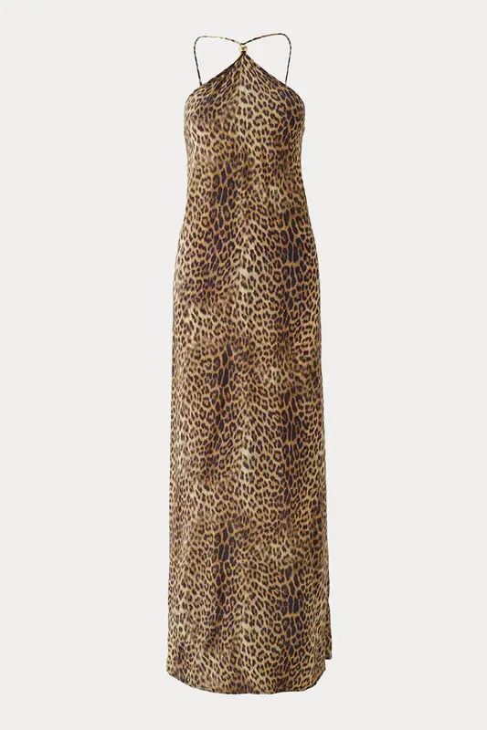 Melissa Odabash Sage Leopar Desenli Maxi Elbise