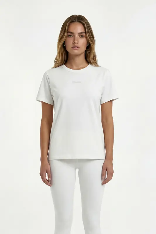Modal Kumaş Rahat Kesim Tshirt W725 - Beyaz