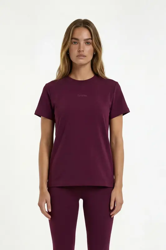 Modal Kumaş Rahat Kesim Tshirt W725 - Bordo