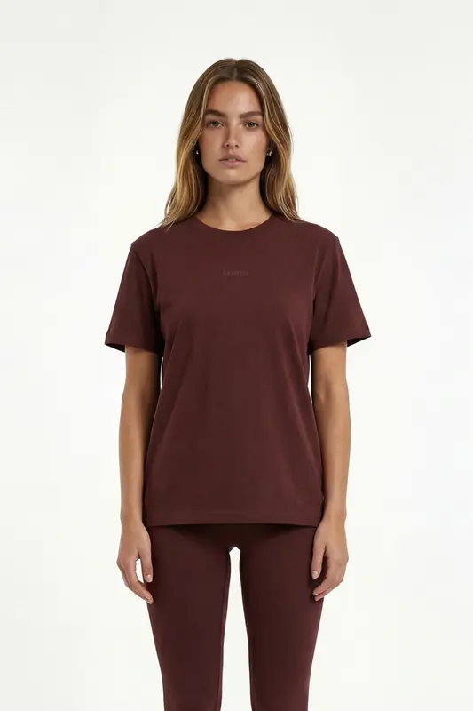 Modal Kumaş Rahat Kesim Tshirt W725- Kiremit