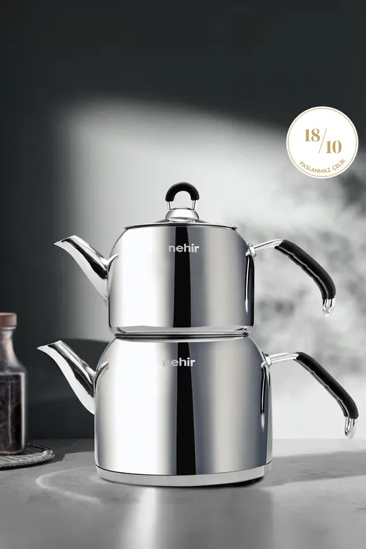 Modern Mini Küçük Boy 0.8-1.6 Lt. Paslanmaz Çelik Çaydanlık Takımı