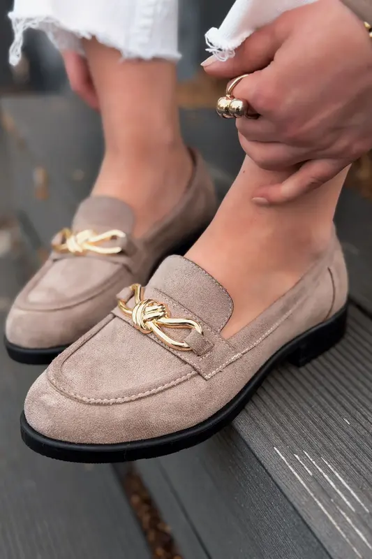 Norel Vizon Süet Fiyonk Detaylı Kadın Loafer