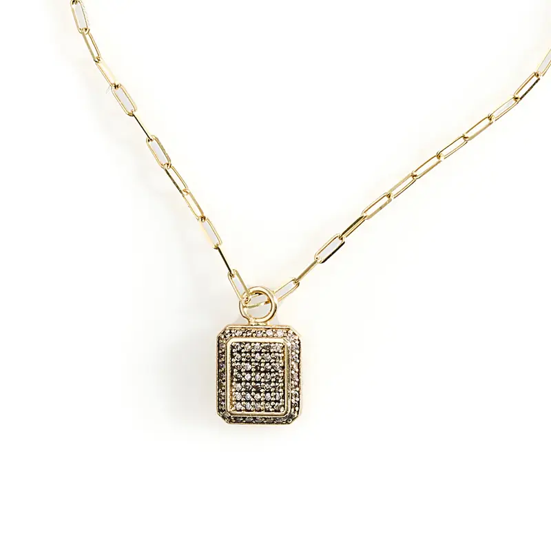 Octagon Cognac Diamonds Pendant
